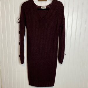 Say What? Burgundy Knit Dress size Large